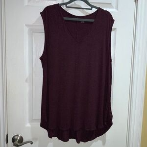 Daily Ritual burgundy V neck top Sz XXL sleeveless soft workout yoga